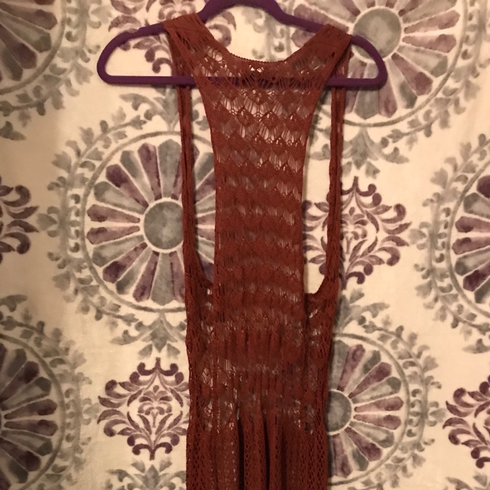 Dark orange Vested cardigan